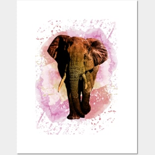 Majestic watercolor elephant Posters and Art